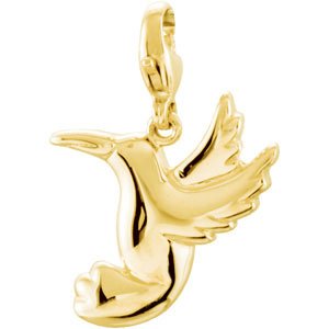 14K Yellow Gold Hummingbird Charm/Pendant