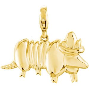 14K Yellow Gold Armadillo Charm/Pendant