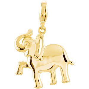 14K Yellow Gold Elephant Charm/Pendant