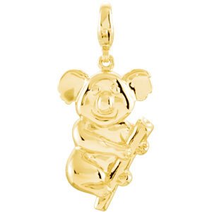 14K Yellow Gold Koala Bear Charm/Pendant