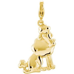 14K Yellow Gold Poodle Charm/Pendant