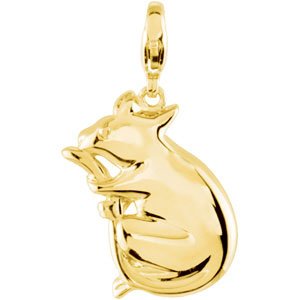14K Yellow Gold Mouse Charm/Pendant