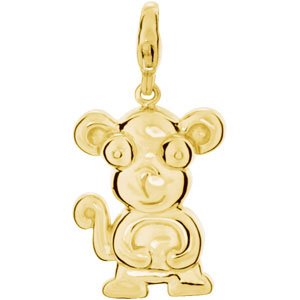 14K Yellow Gold Monkey Charm/Pendant