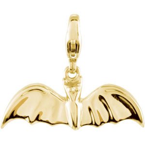 14K Yellow Gold Bat Charm/Pendant