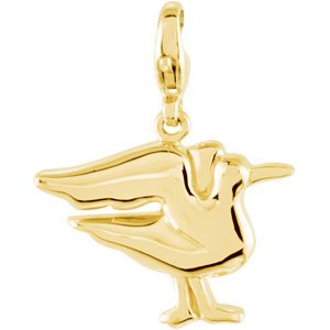 14K Yellow Gold Seagull Charm/Pendant