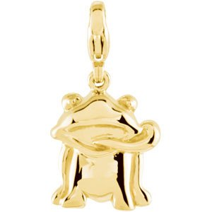 14K Yellow Gold Frog Charm/Pendant