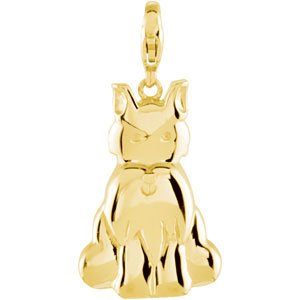 14K Yellow Gold Scottish Terrier Charm/Pendant