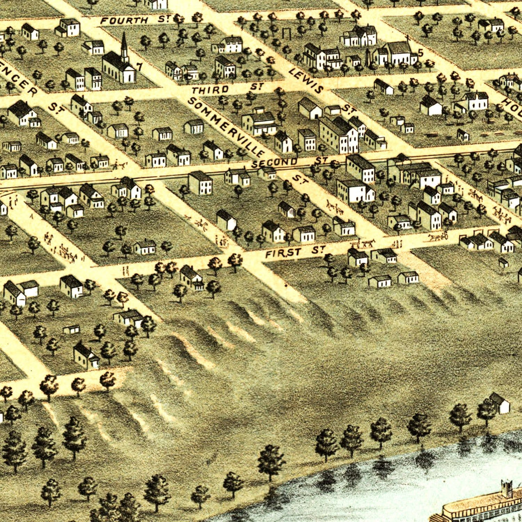 Vintage Map of Shakopee, Minnesota 1869