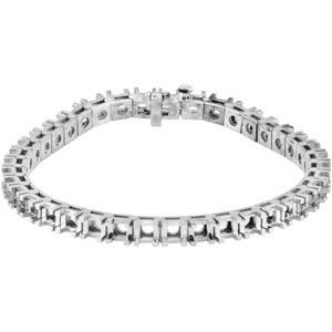 14K White Gold 4.3 mm Round Line 7 1/4" Bracelet Mounting