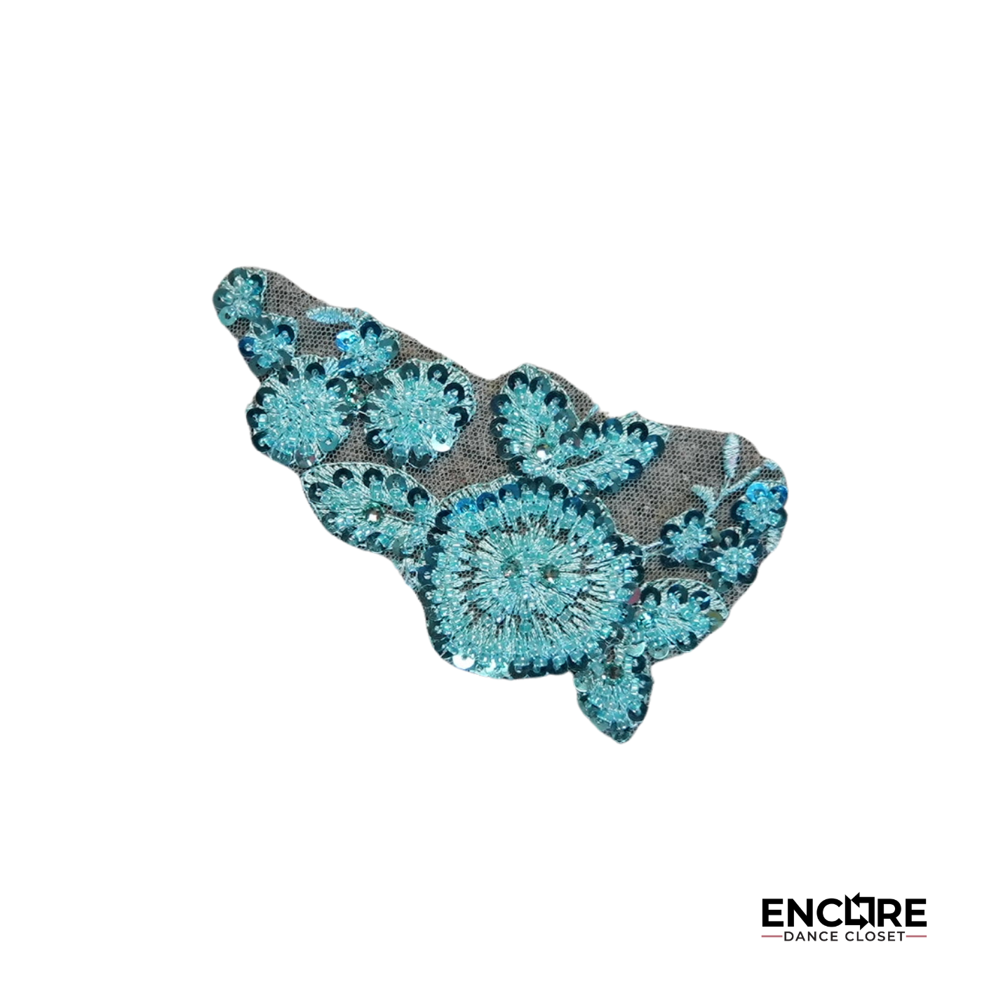 Turquoise Floral Applique Leotard