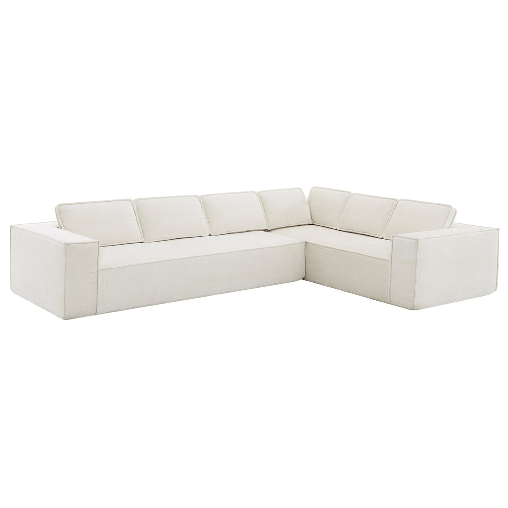 [VIDEO+New]129.5' Minimalist Style Modular Sectional Sofa,6 Seat Wrinkle-resistant Chenille Couch Set,2 PC Free Combination,Modern L-Shaped Cloud Sofa Set for Living Room,No Assembly Require,3 Colors