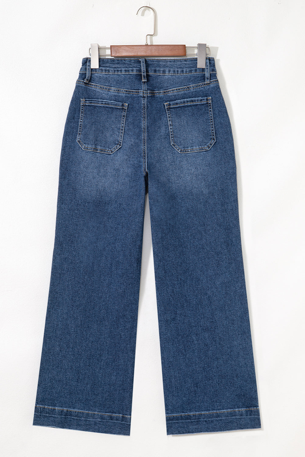 Denim High Rise Cropped Wide Leg Jeans