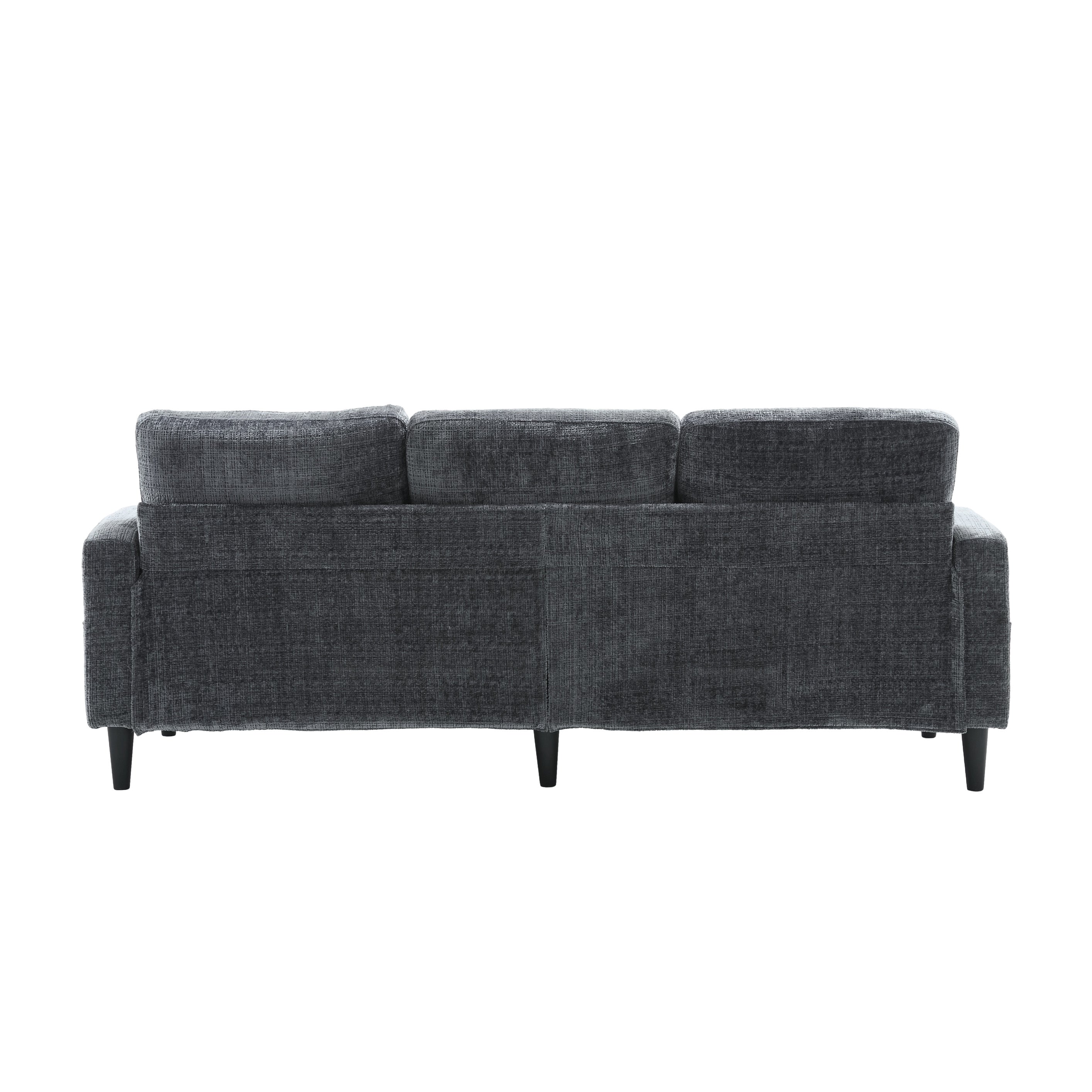 UNITED  WE WIN Sofa for three, solid wood frame, Chenille fabric, side pocket, with two cup holders, footstool with storagestorage sofa /Living room sofa cozy sectional  sofa