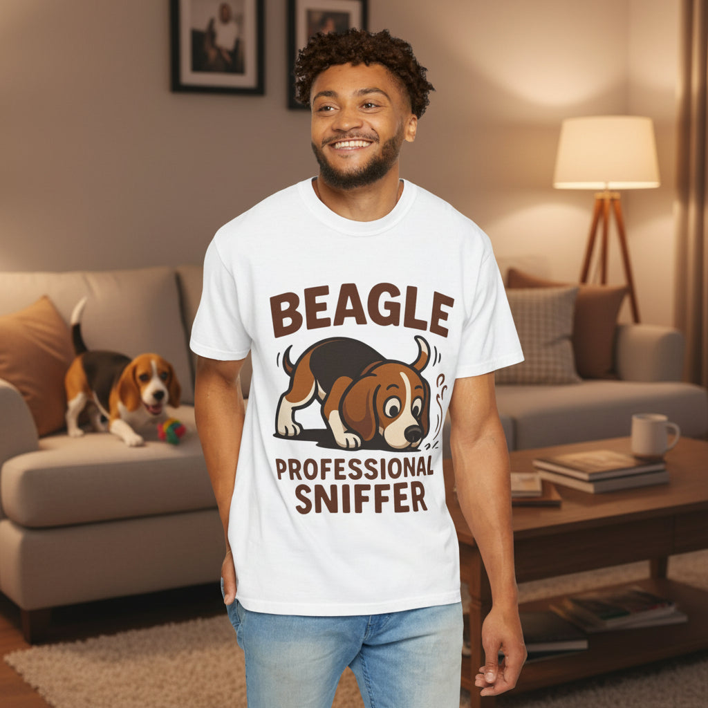 Beagle Professional Sniffer T-Shirt - Cute Cartoon Dog Tee for Beagle Lovers