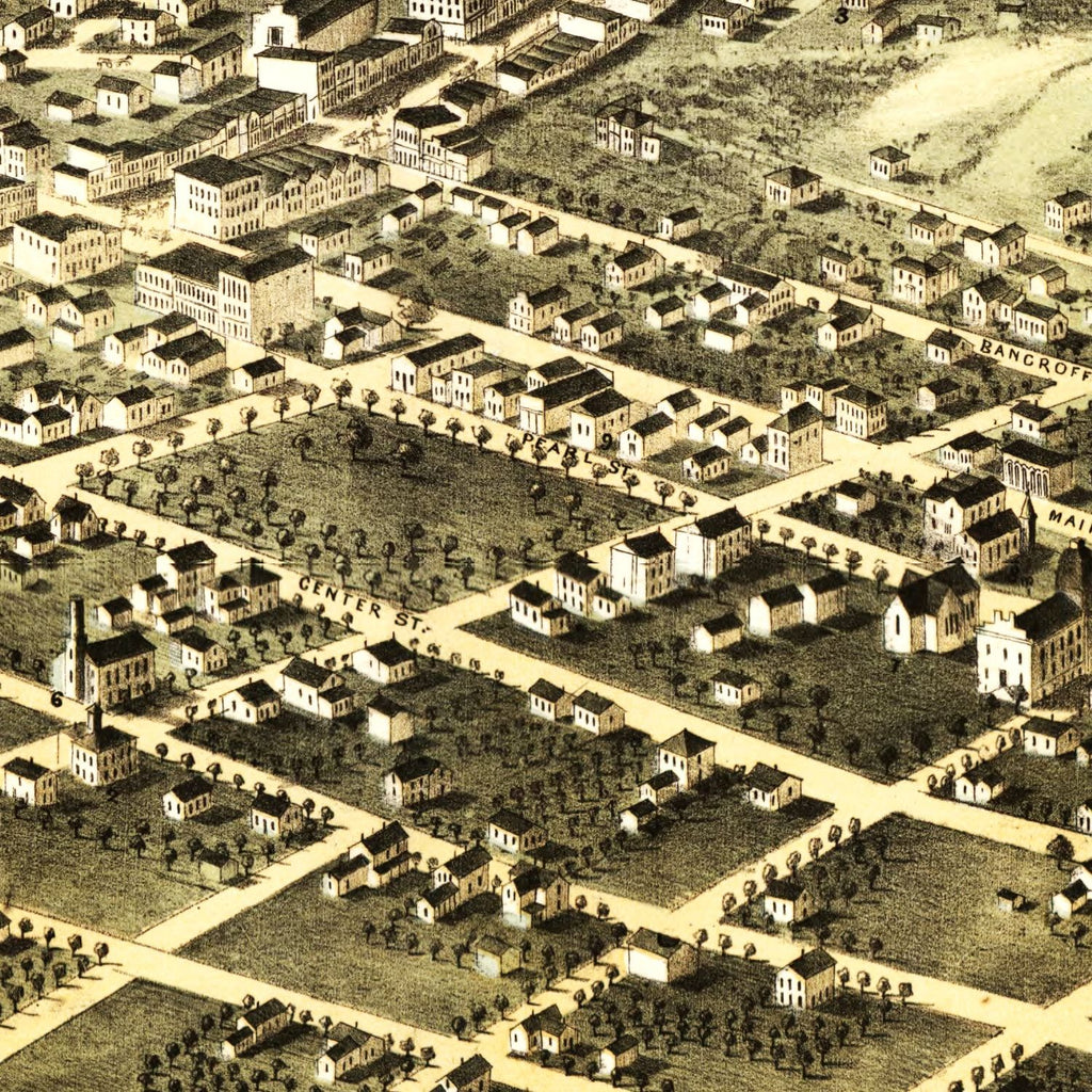 Vintage Map of Council Bluffs, Iowa 1868