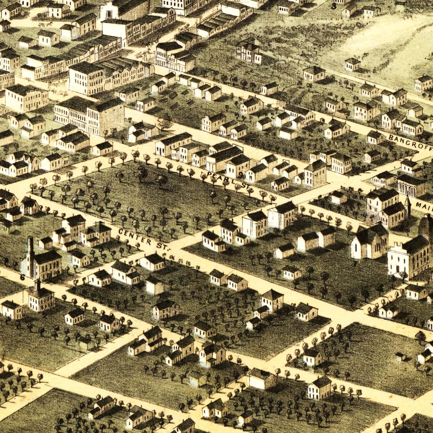 Vintage Map of Council Bluffs, Iowa 1868