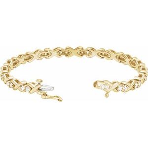 14K Yellow Gold 2 3/8 CTW Natural Diamond Line 7 1/4" Bracelet – image 2