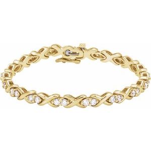 14K Yellow Gold 2 3/8 CTW Natural Diamond Line 7 1/4" Bracelet