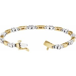 14K Yellow/White Gold 3 mm Round Line 7" Bracelet Mounting – image 2