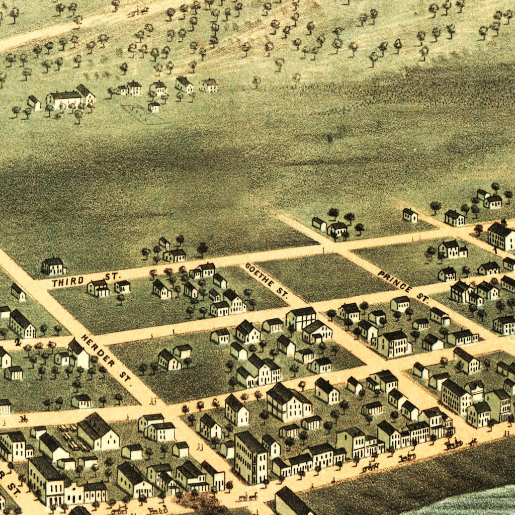 Vintage Map of Guttenberg, Iowa 1869