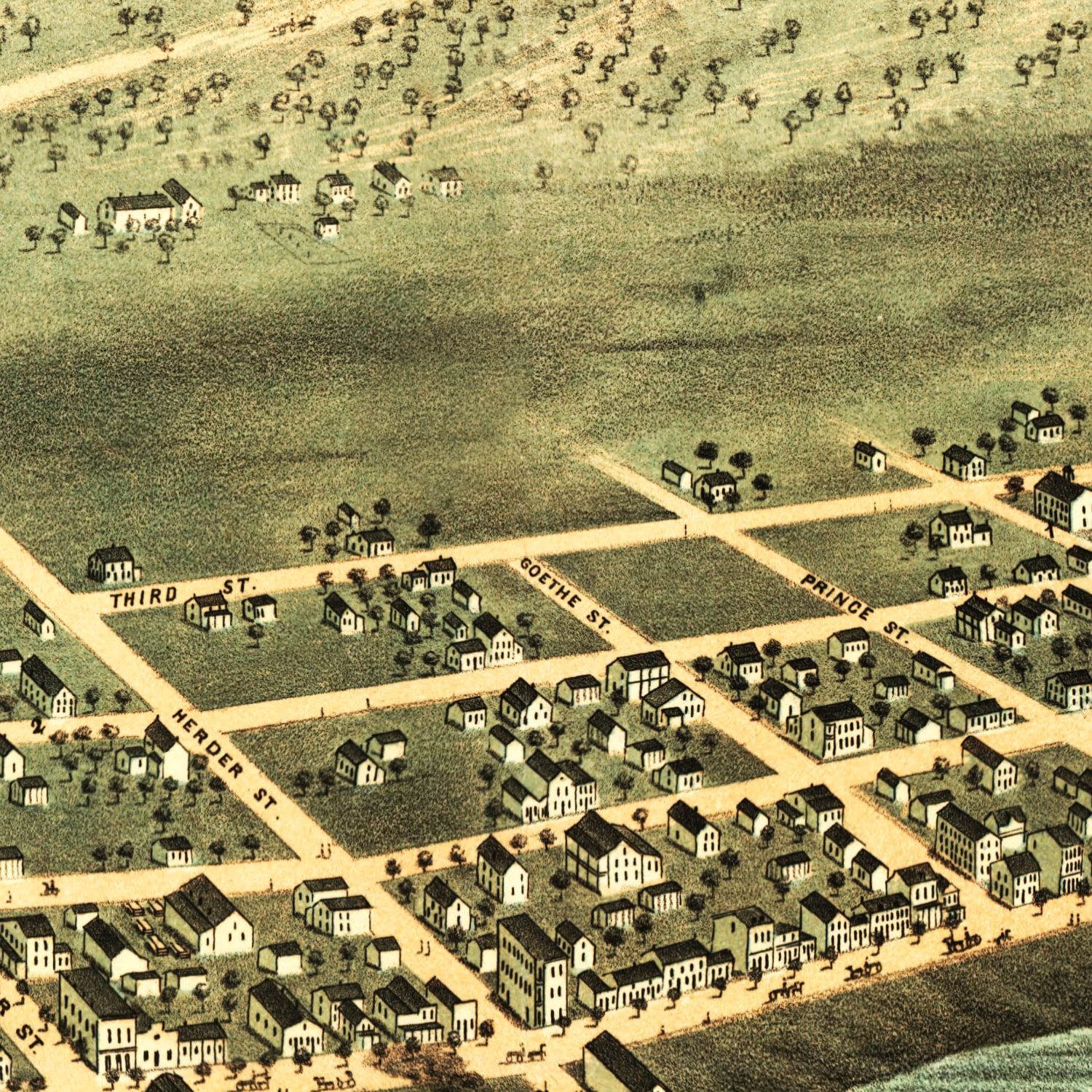 Vintage Map of Guttenberg, Iowa 1869