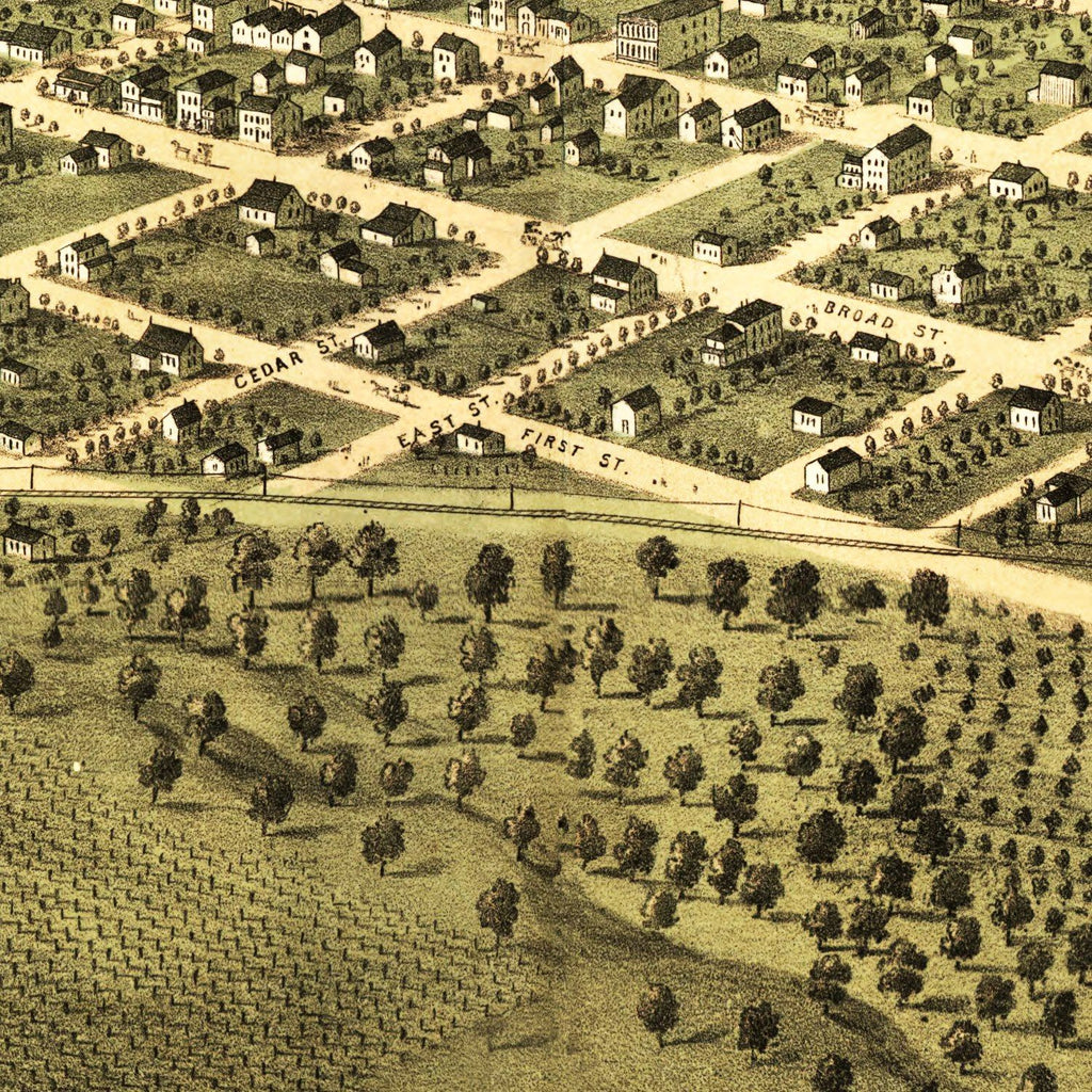 Vintage Map of Marion, Iowa 1868
