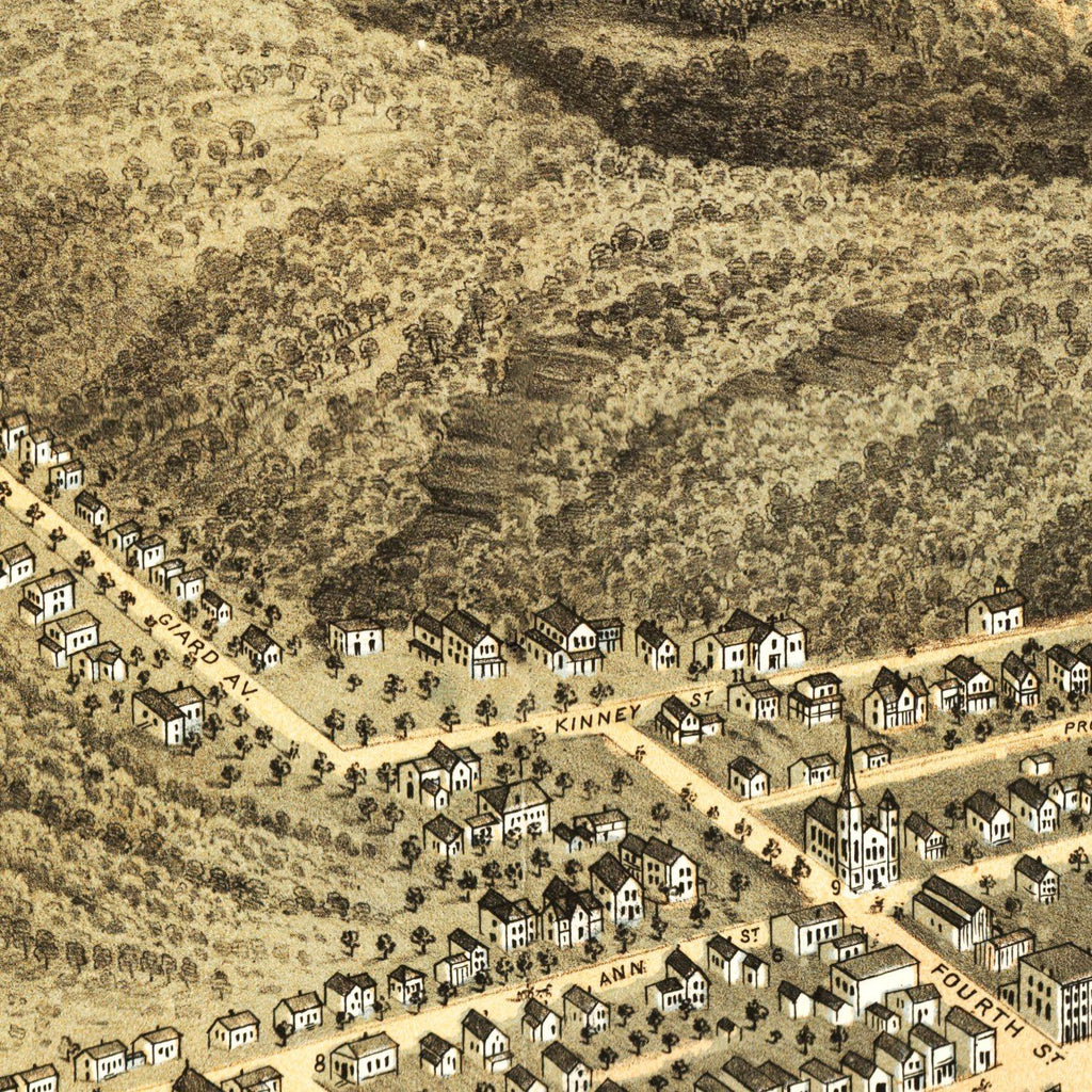 Vintage Map of McGregor, Iowa 1869