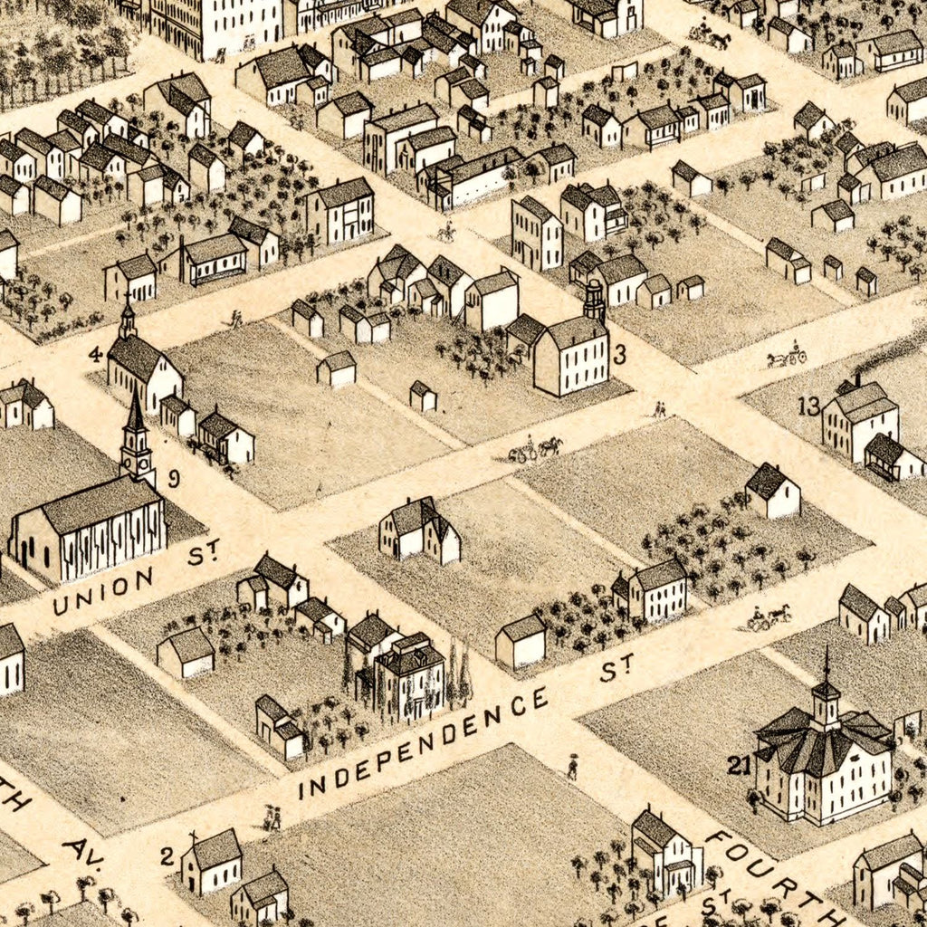 Vintage Map of Pella, Iowa 1869