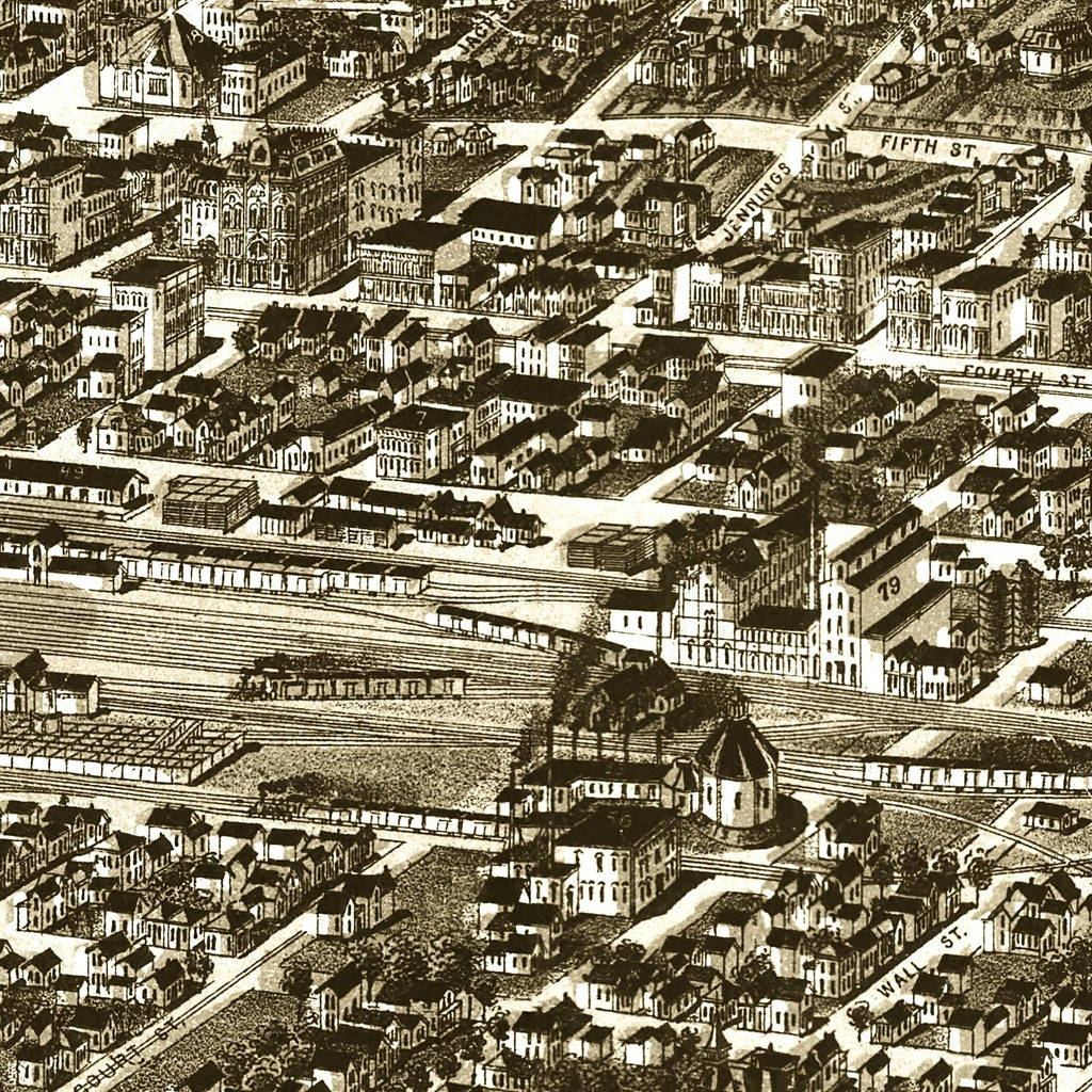 Vintage Map of Sioux City, Iowa 1888