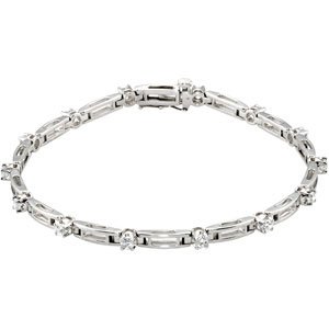 14K White Gold 1 1/3 CTW Natural Diamond Line 7 1/2" Bracelet