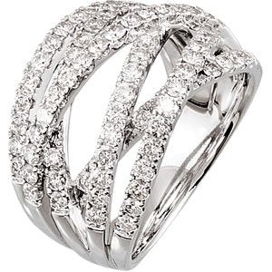 14K White Gold 1 1/2 CTW Natural Diamond Ring