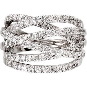 14K White Gold 1 1/2 CTW Natural Diamond Ring