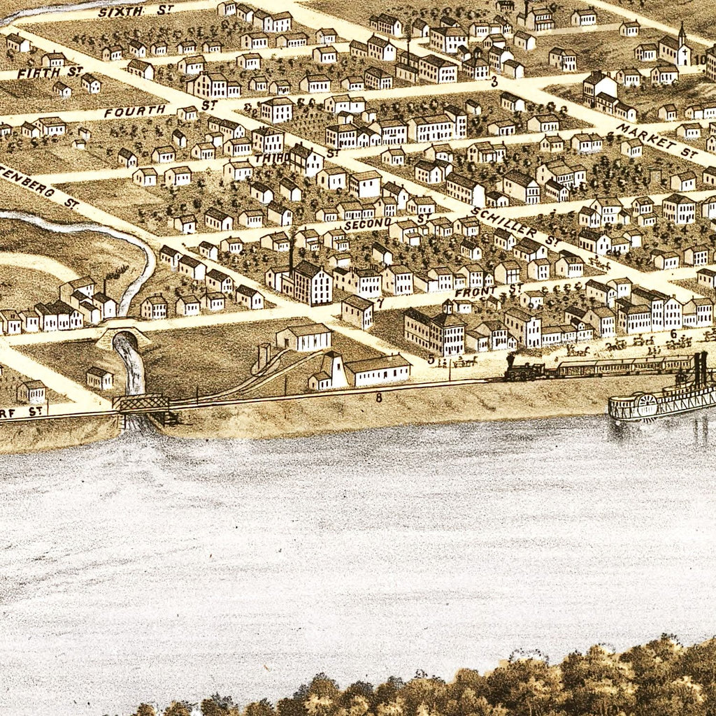 Vintage Map of Hermann, Missouri 1869