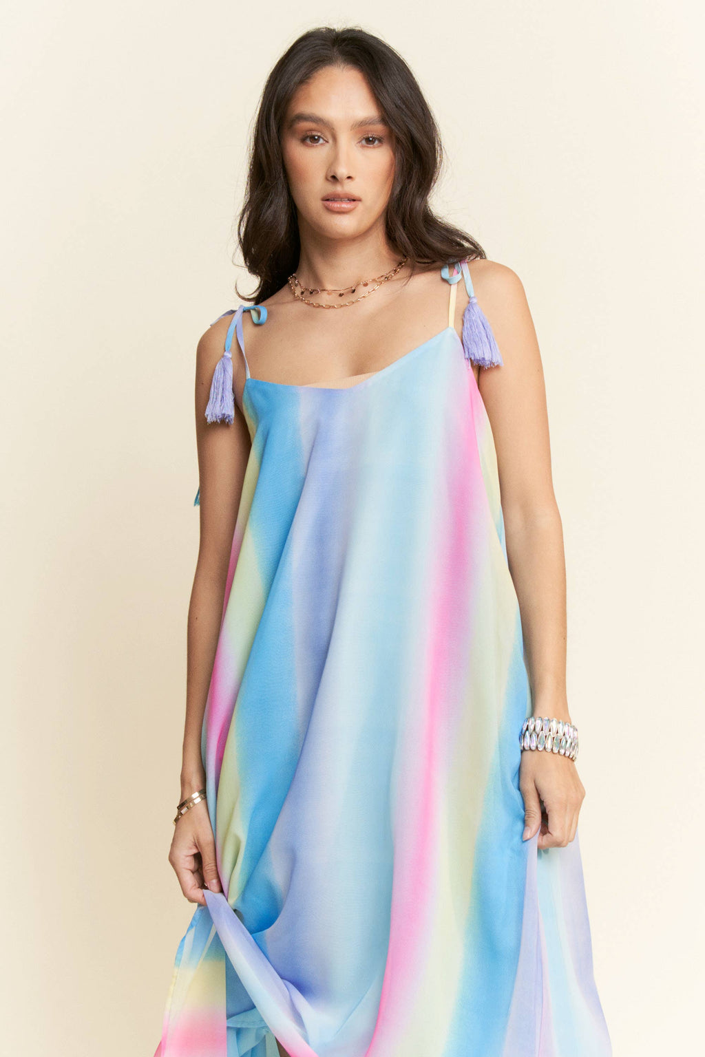 Ombré Rainbow Pastel Maxi with Tassles