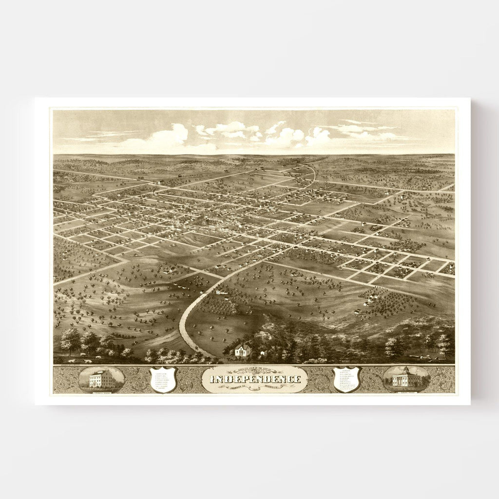 Vintage Map of Independence, Mississippi 1868