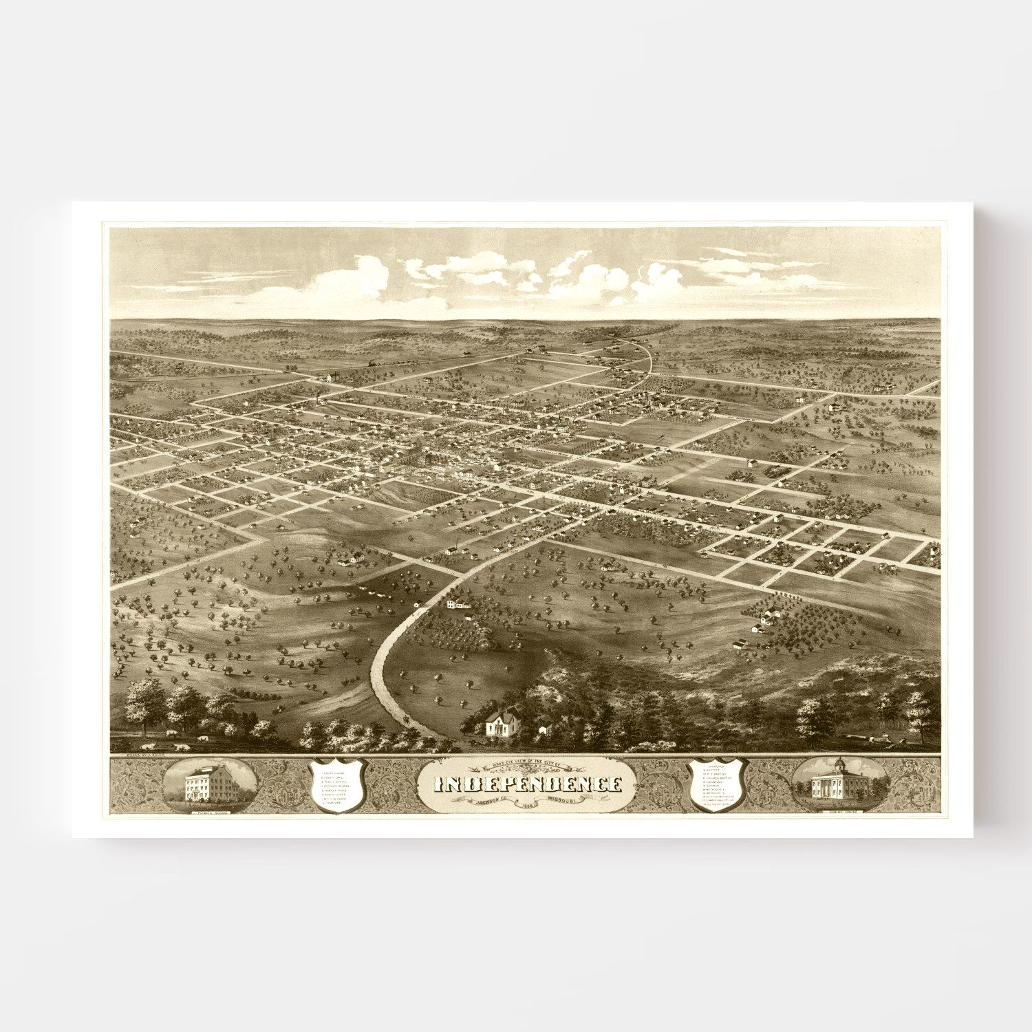 Vintage Map of Independence, Mississippi 1868