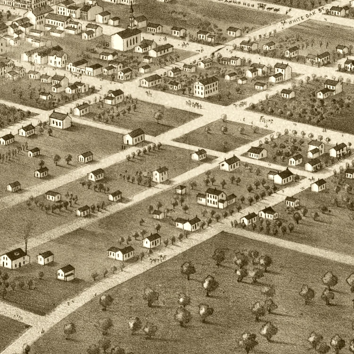 Vintage Map of Independence, Mississippi 1868