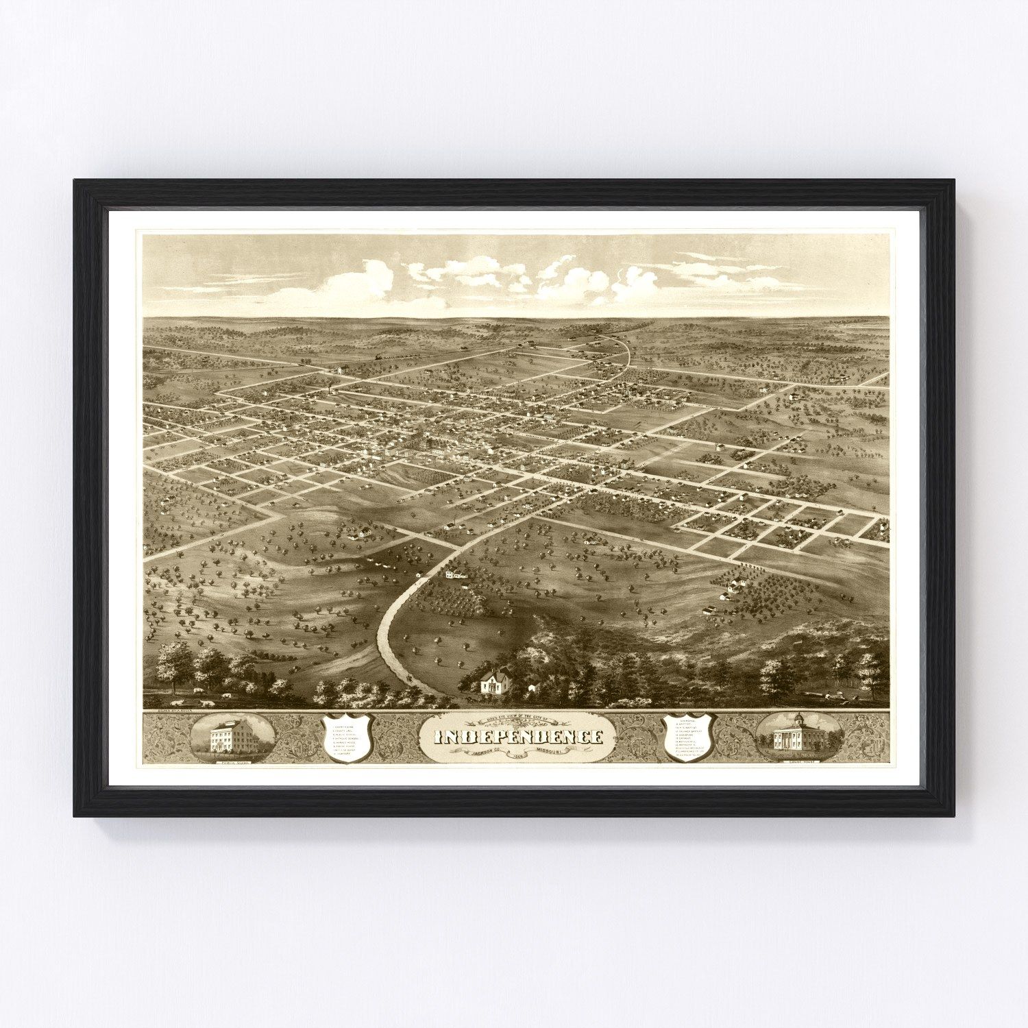 Vintage Map of Independence, Mississippi 1868