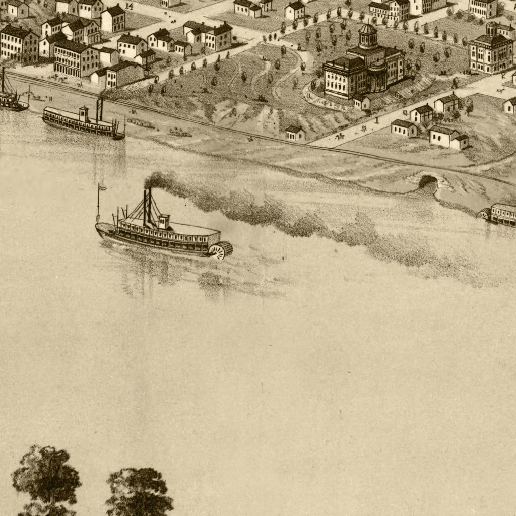 Vintage Map of Jefferson City, Missouri 1869
