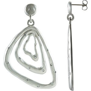 Sterling Silver & 14K White Gold 3/8 CTW Natural Diamond Earrings
