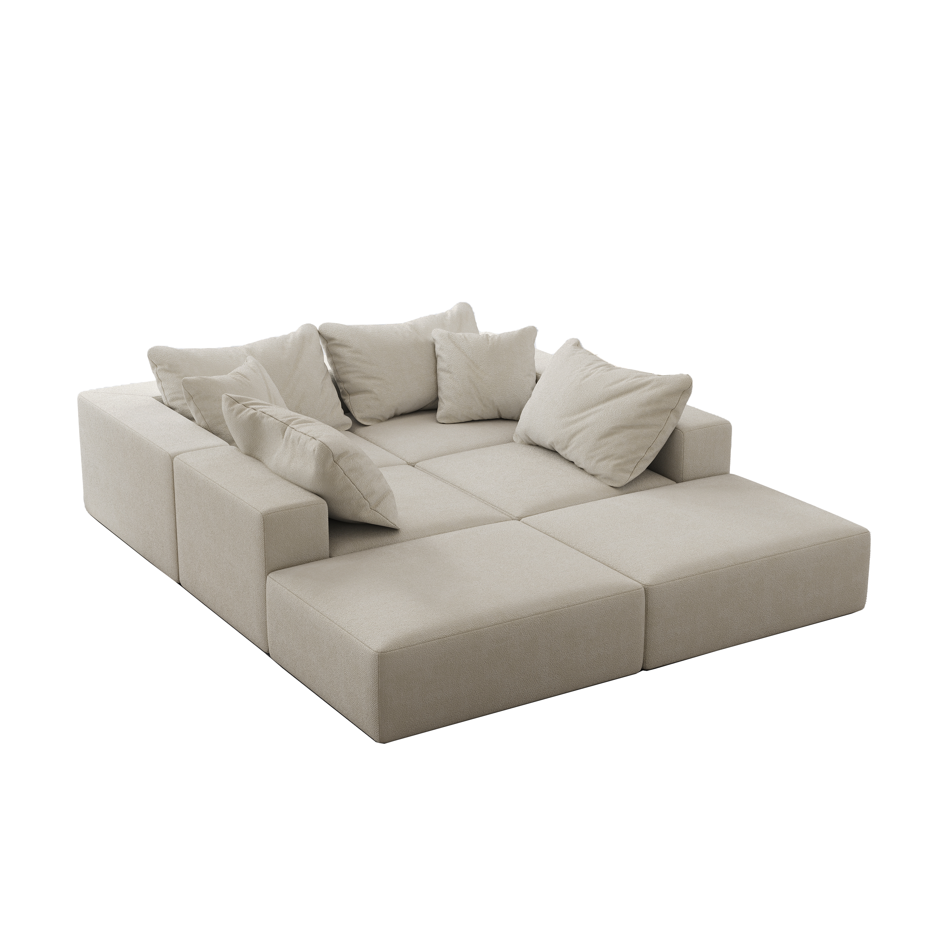 Oversized sponge cloud sofa,Modern Upholstered Sectional Sofa Couch Set,Modular 162' L Shaped Sectional Living Room Sofa Set With 6 Pillows,Free Combination Sofa Couch for Living Room,Bedroom