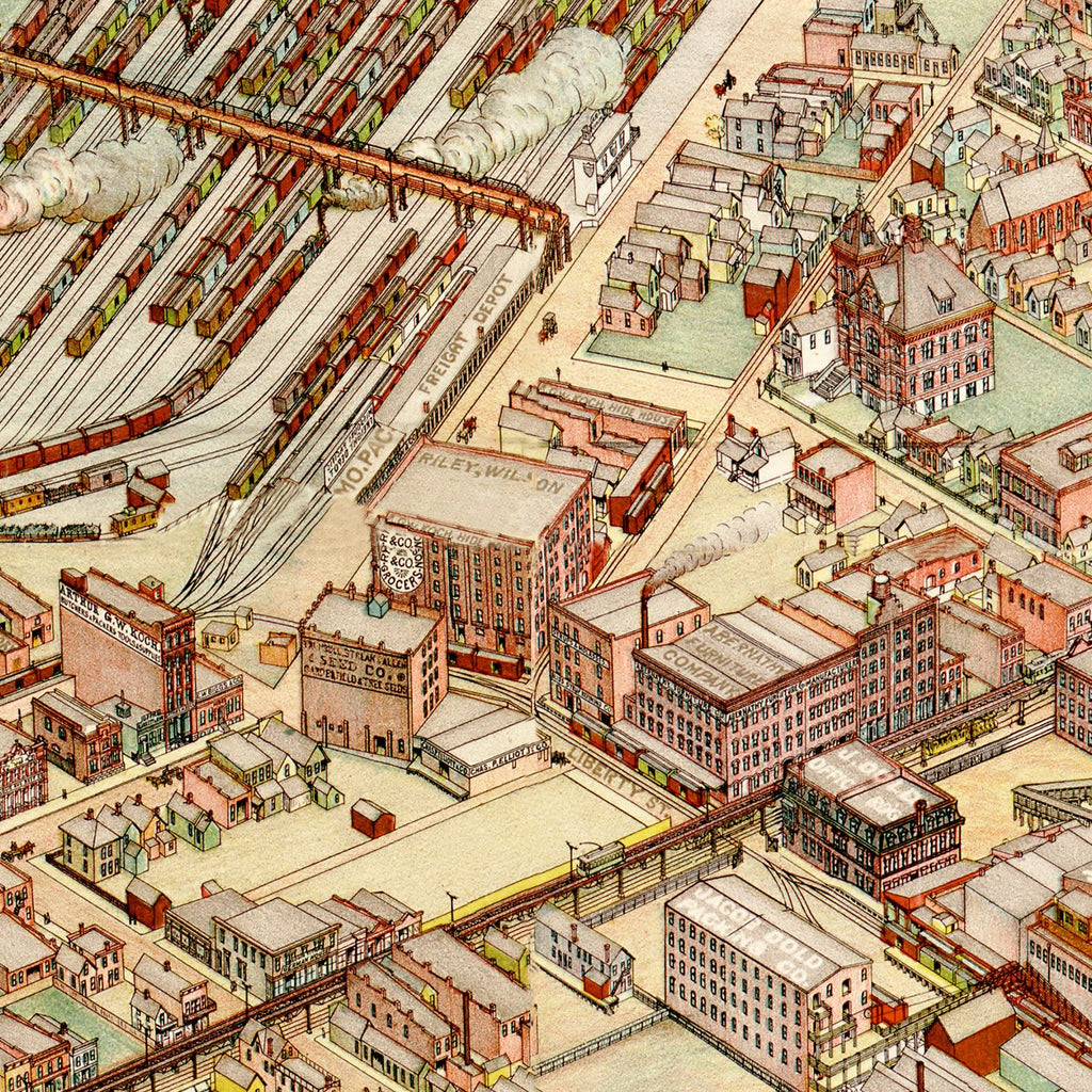 Vintage Map of Kansas City, Missouri 1895