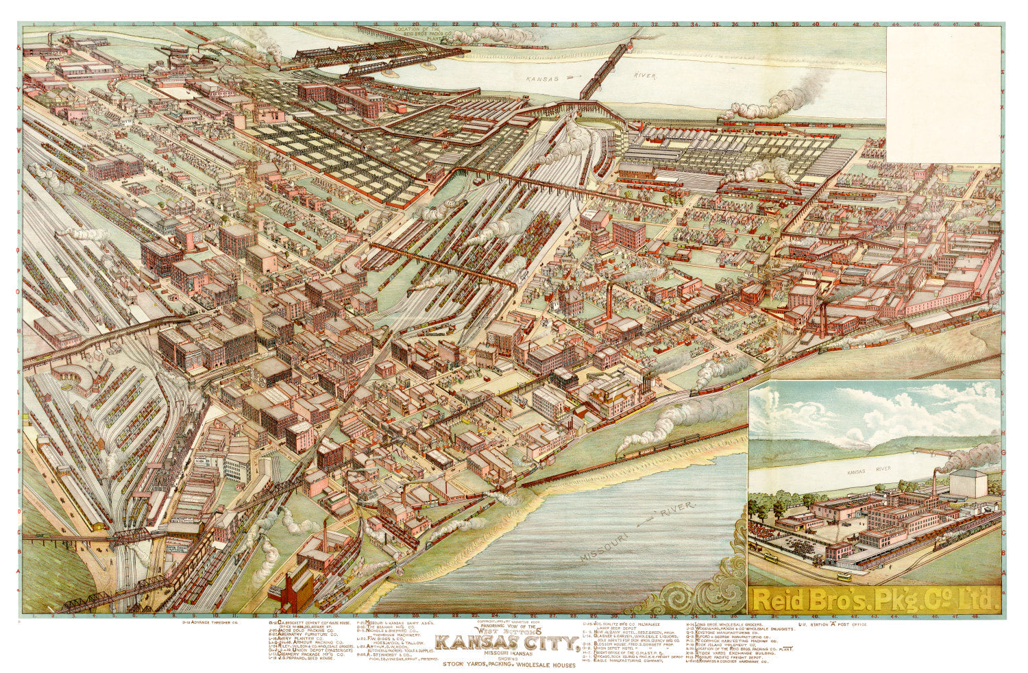 Vintage Map of Kansas City, Missouri 1895