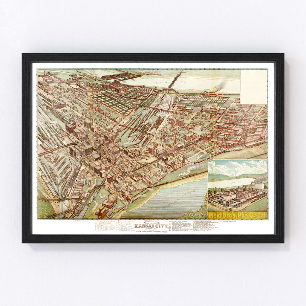 Vintage Map of Kansas City, Missouri 1895