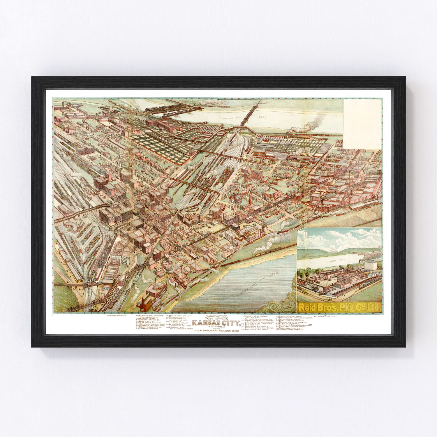Vintage Map of Kansas City, Missouri 1895