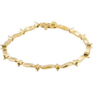 14K Yellow Gold 2.7 mm Round Line 7" Bracelet Mounting