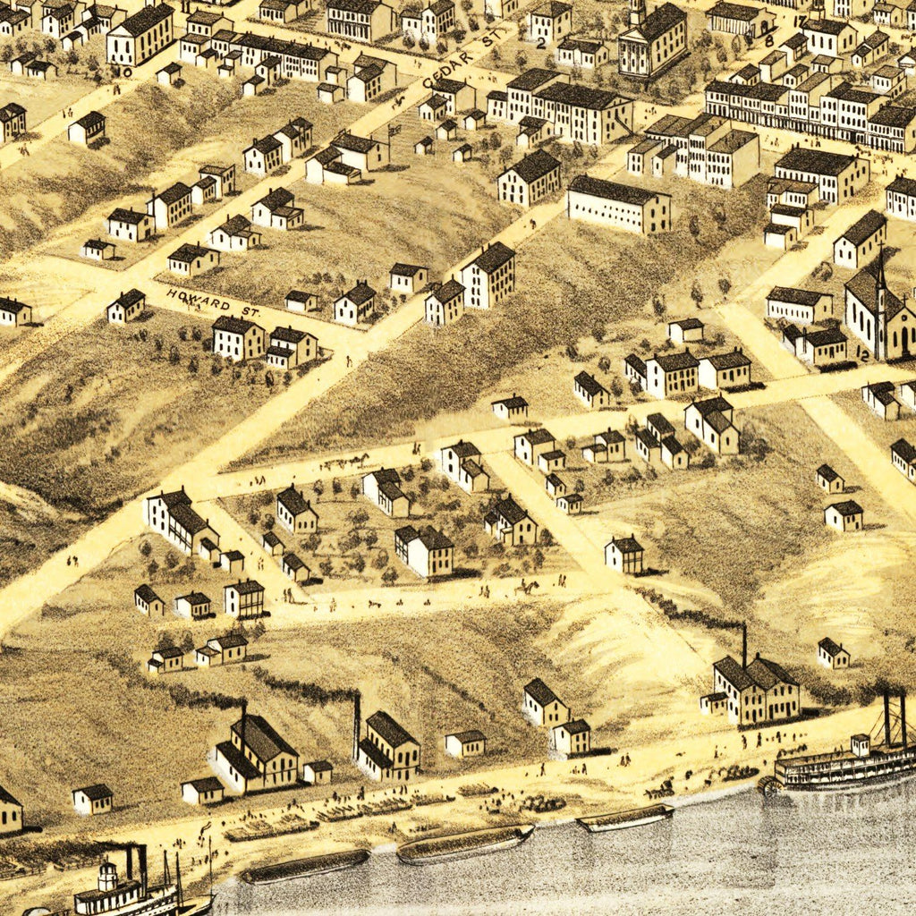 Vintage Map of Lexington, Missouri 1869