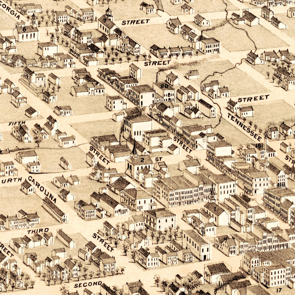 Vintage Map of Louisiana, Missouri 1876