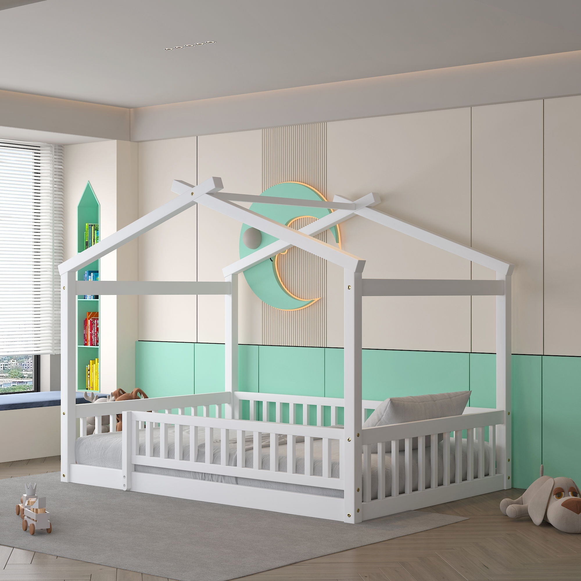 Bed House Bed Frame With Fence