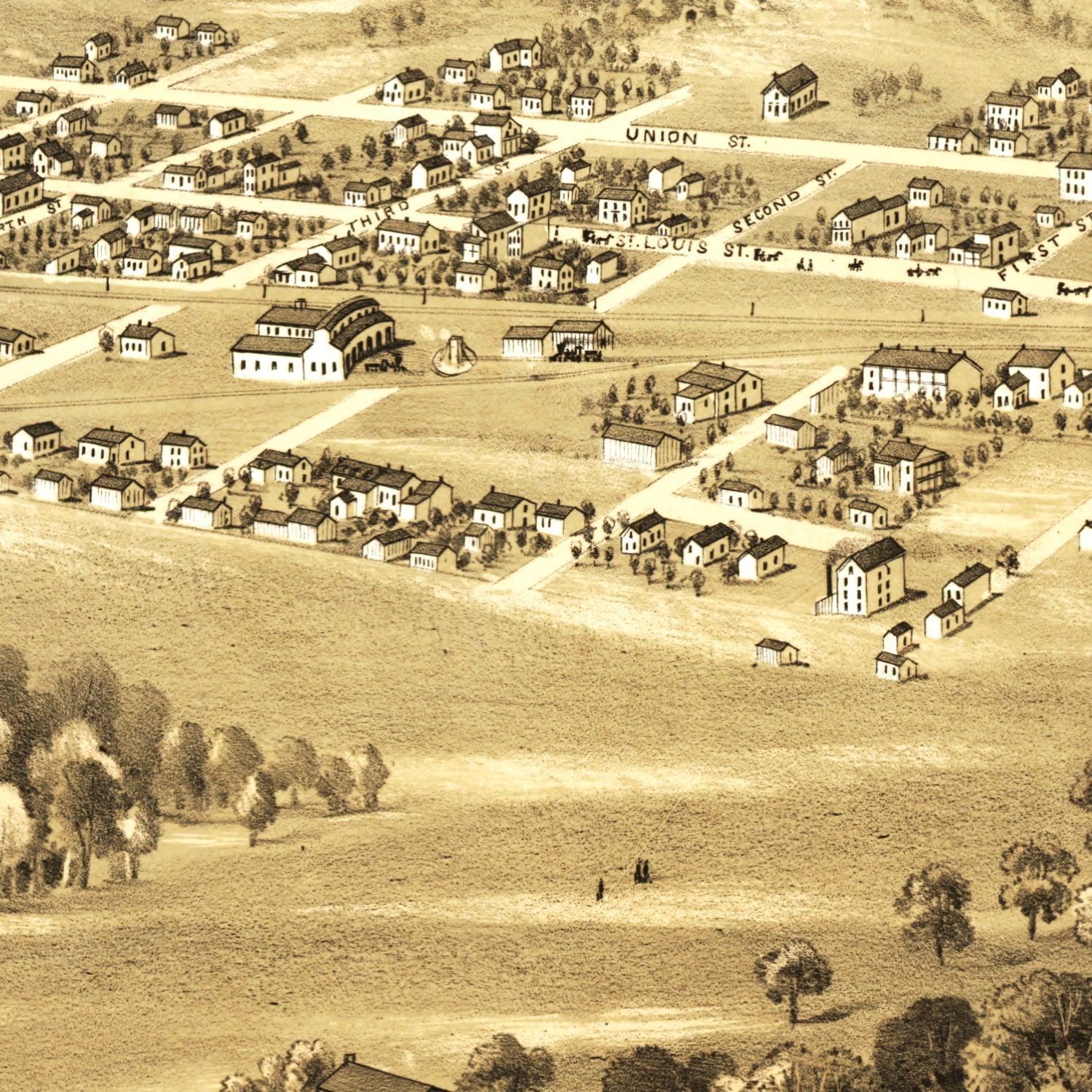 Vintage Map of Pacific, Missouri 1869